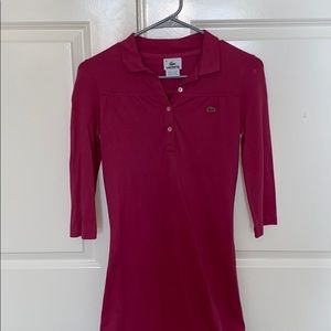 Pink Lacoste Cotton Stretch Polo Dress